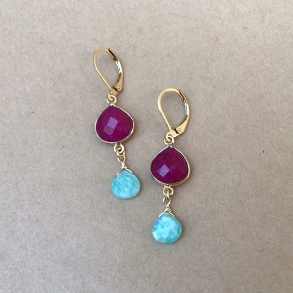 Ruby Amazonite Sundance Charm Earrings SALE - Picture 5 of 8